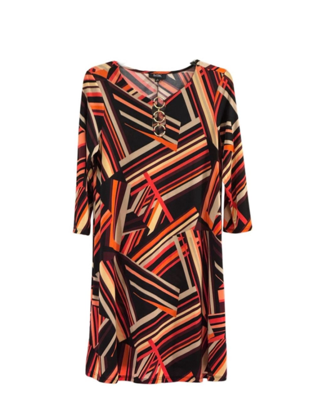 MSK Geometric Print Shift Dress
